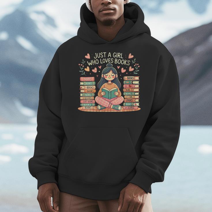 Just A Girl Who Loves Books Girls Books Lovers Reading Men Hoodie