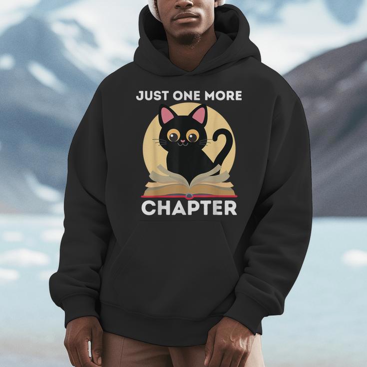 Just One More Chapter Cute Cat Reading Book For Reader Men Women Kids Men Hoodie