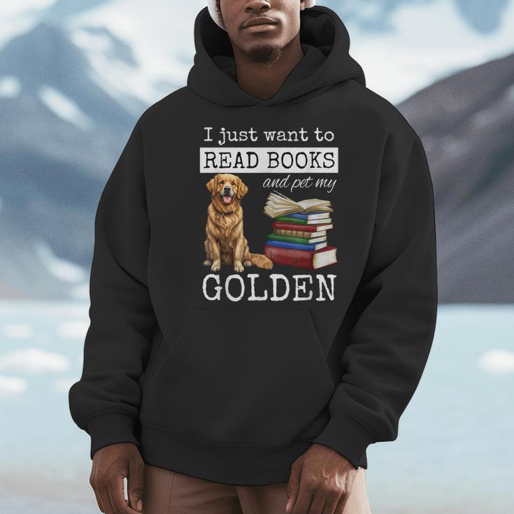 I Just Want To Read Books And Pet My Golden Retriever Dog Men Women Girls Kids Men Hoodie I Just Want To Read Books And Pet My Golden Retriever Dog Men Women Girls Kids Men Hoodie