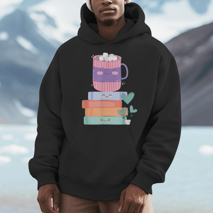Kawaii Pastel Goth Cute Hot Chocolate Book Lover Anime Art Men Hoodie Kawaii Pastel Goth Cute Hot Chocolate Book Lover Anime Art Men Hoodie