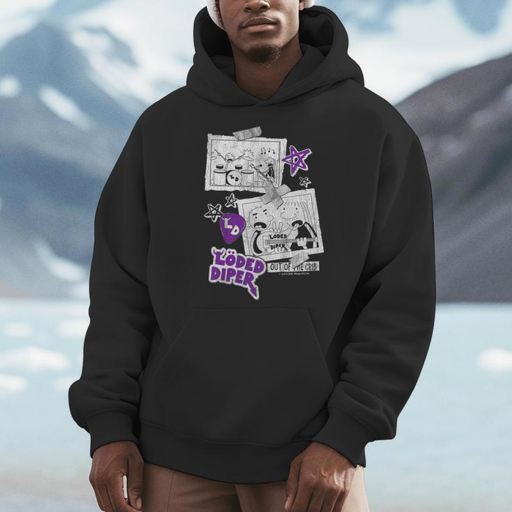 Kids DOAWK Purple Loded Diper Collage Book Series Men Hoodie