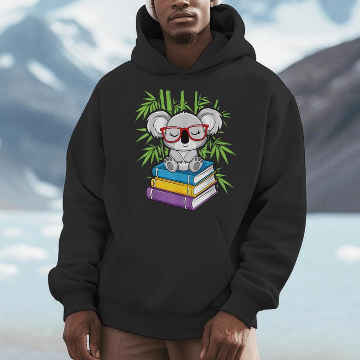 Koala Bear Librarian Reading Books Koala Men Hoodie