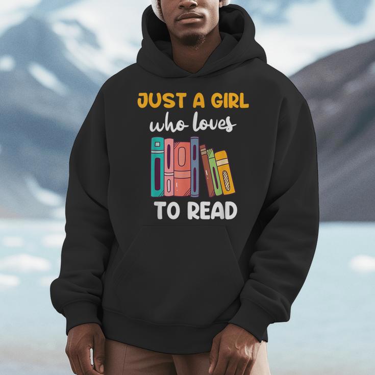 Ladies Books Just a Girl Who Loves To Read Girl Men Hoodie