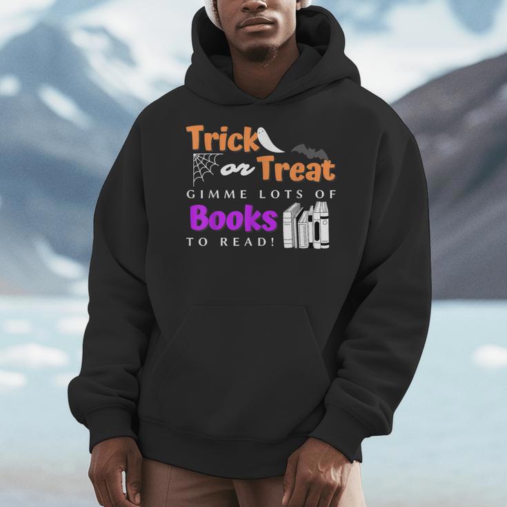 Librarian Halloween Trick Or Treat Bat & Books Men Hoodie