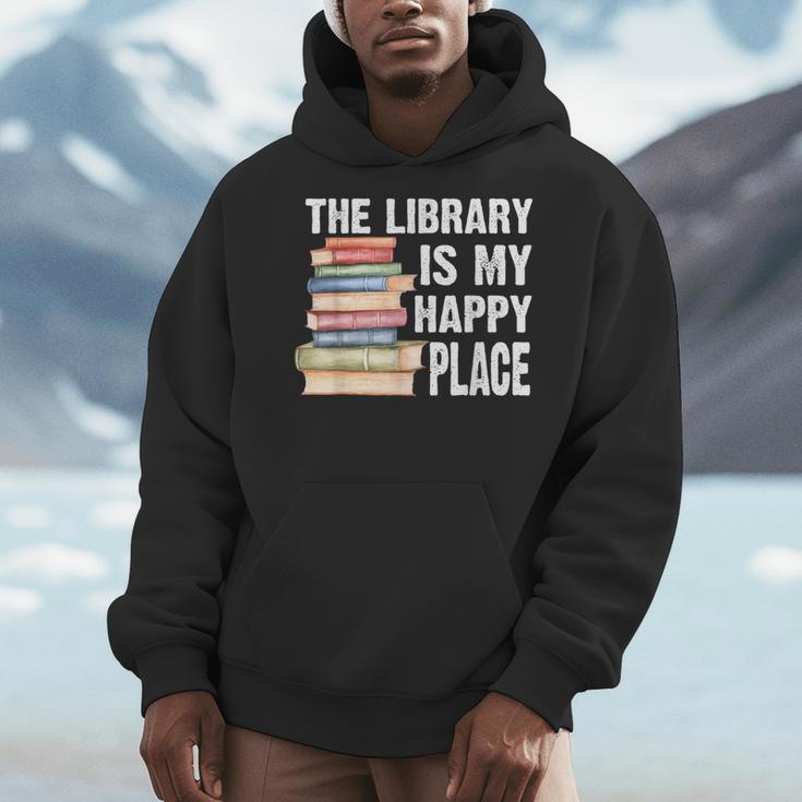 The Library Is My Happy Place Book Lover Tshirt Men Hoodie