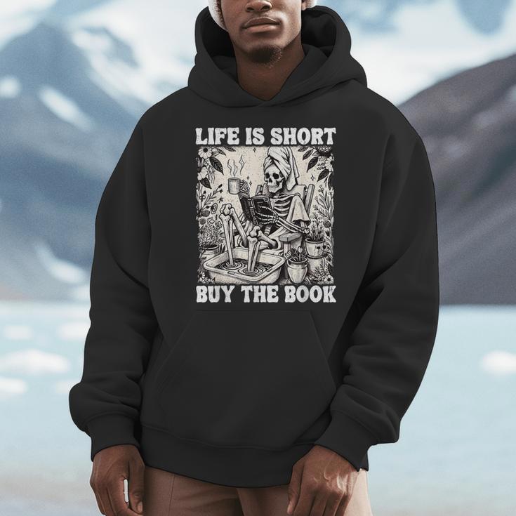 Life Is Short Buy The Book Skeleton Book Lover Reading Men Hoodie Life Is Short Buy The Book Skeleton Book Lover Reading Men Hoodie