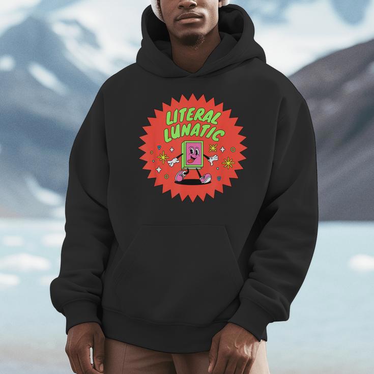 Literal Lunatic Book Lovers Library Readers & Teachers Men Hoodie Literal Lunatic Book Lovers Library Readers & Teachers Men Hoodie