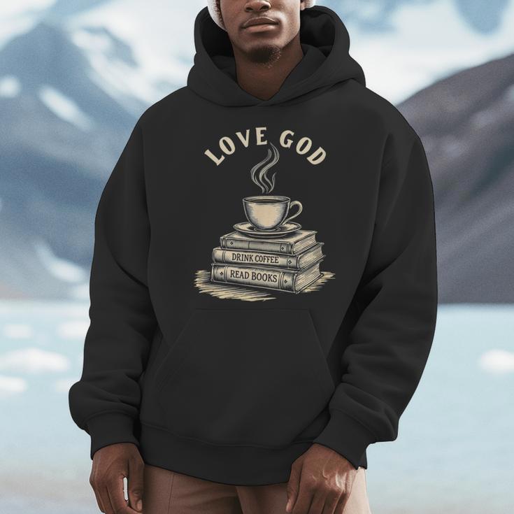 Love God Drink Coffee Read Books Graphic Book Reader Men Hoodie Love God Drink Coffee Read Books Graphic Book Reader Men Hoodie