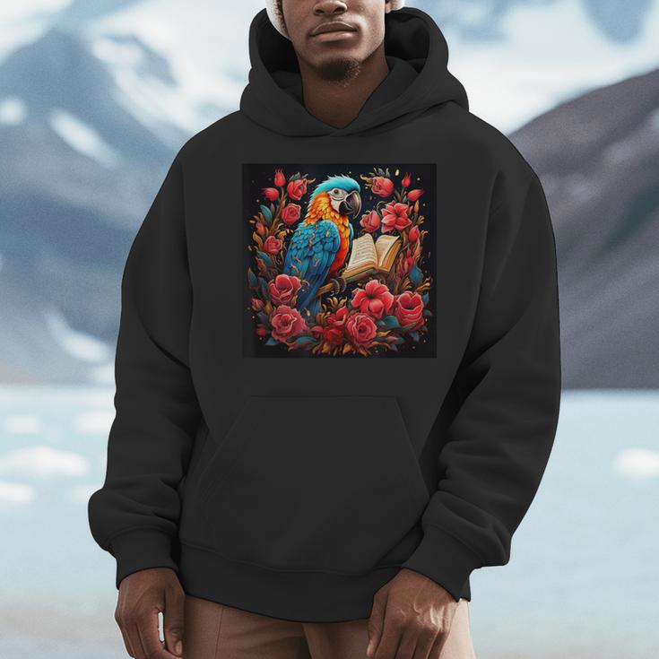 Macaw Reading A Book Men Hoodie