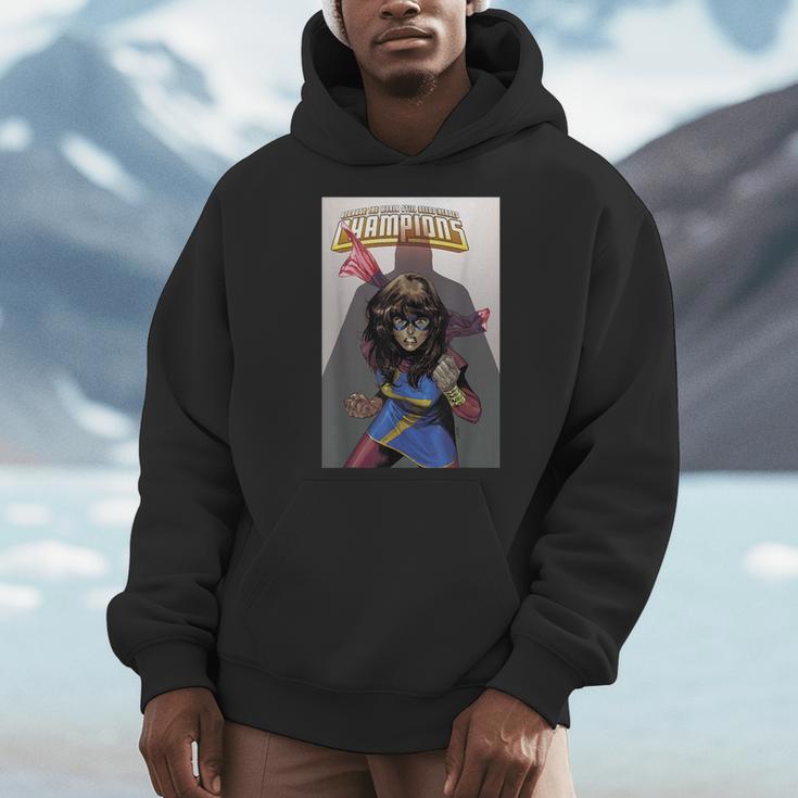 Marvel Comixology Champions Ms Marvel Comic Book Cover Men Hoodie