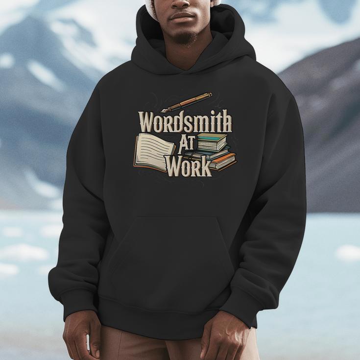 Wordsmith At Work Vintage Writer & Author Pen Book Lover Men Hoodie
