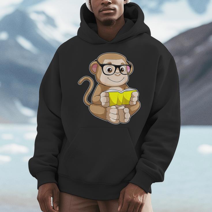 Monkey Nerd Book Glasses Men Hoodie