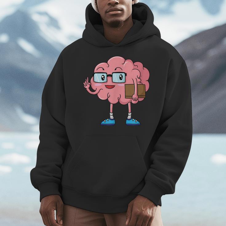 Nerd Brain With Book And Glasses Men Hoodie