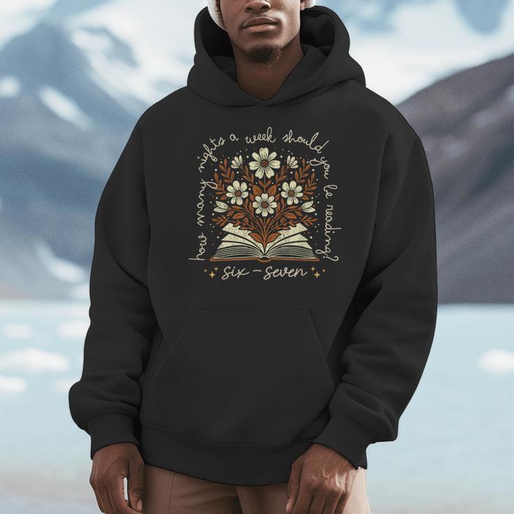 How Many Nights Reading 67 English Teacher Floral Book Lover Men Hoodie