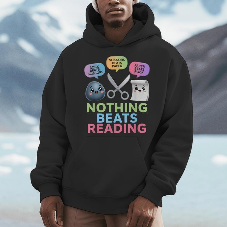 Nothing Beats Reading Rock Paper Scissors Game Book Lover Men Hoodie Nothing Beats Reading Rock Paper Scissors Game Book Lover Men Hoodie