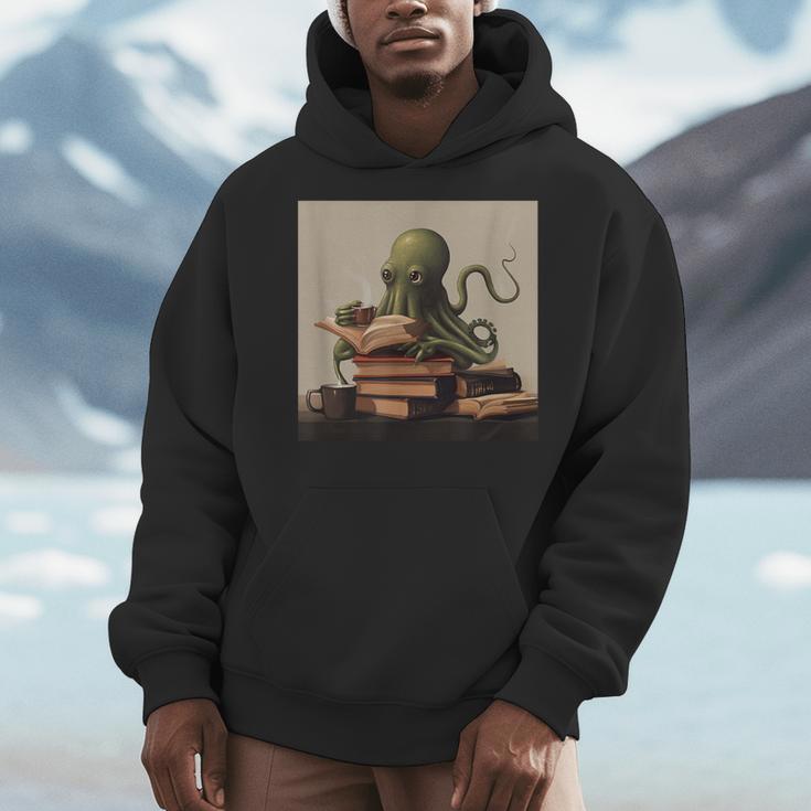 Octopus Reads a Book Book Lovers Men Hoodie Octopus Reads a Book Book Lovers Men Hoodie