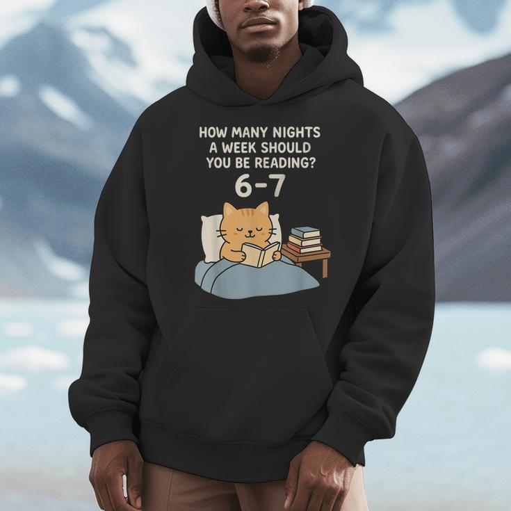 Orange Cat Reading Book 67 Six Seven Meme Men Hoodie