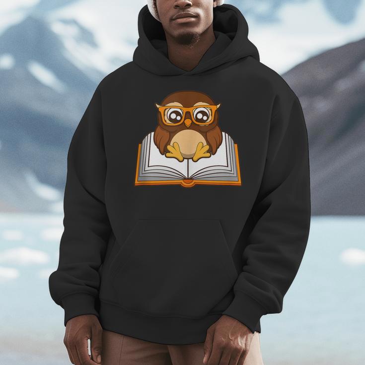Owl Book Literature Book Reading Men Hoodie