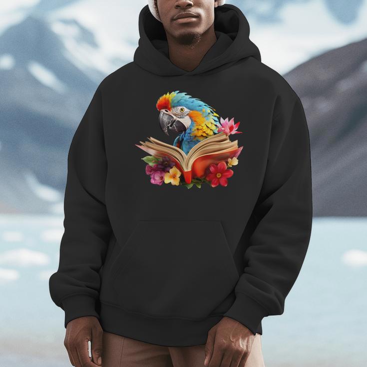 Parrot Reading Book Men Hoodie