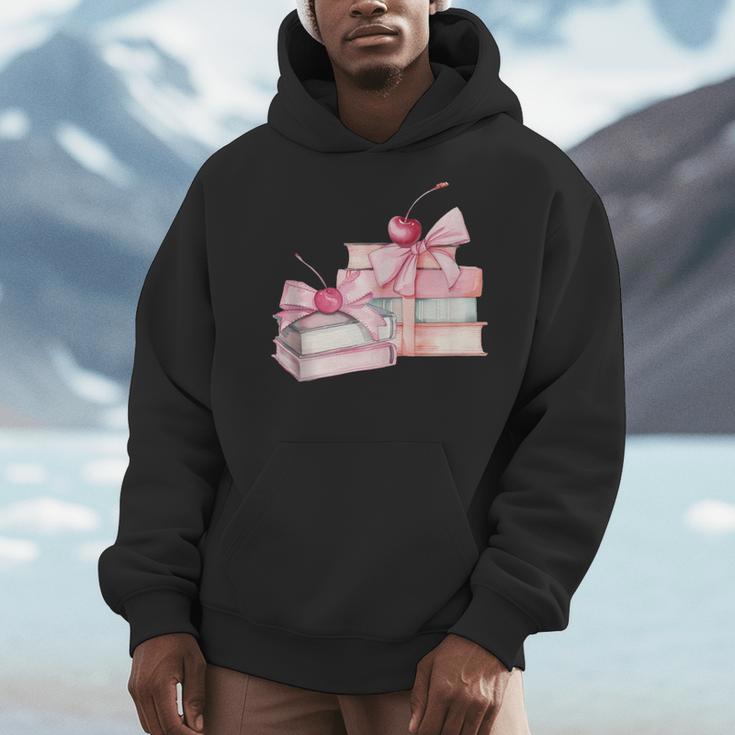 Pink Bow Books And Cherries For Book Lover Girl Women Men Hoodie Pink Bow Books And Cherries For Book Lover Girl Women Men Hoodie