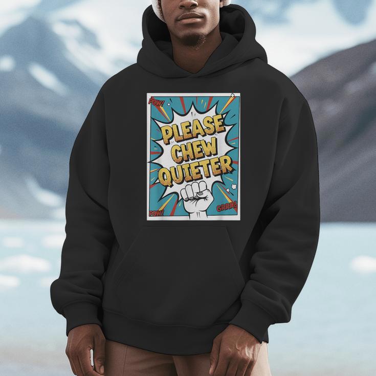 Please CHEW Quieter Comic Book Pop Art Misophonia Men Hoodie