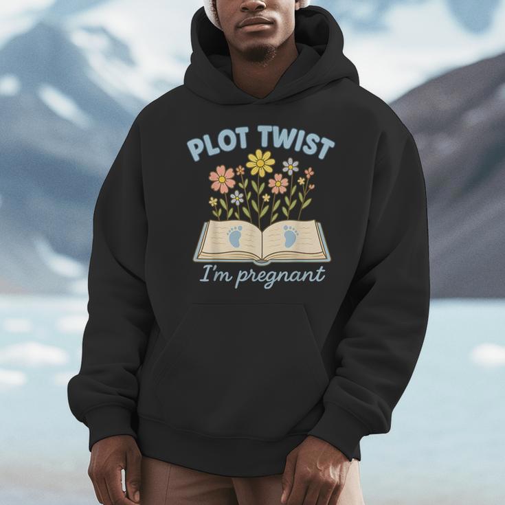 Plot Twist I'm Pregnant Literary Pregnancy Announcement Book Men Hoodie