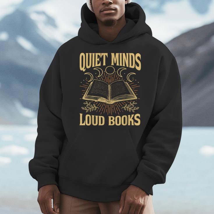 Quiet Minds Loud Books Introvert Reader Book Lover Men Hoodie