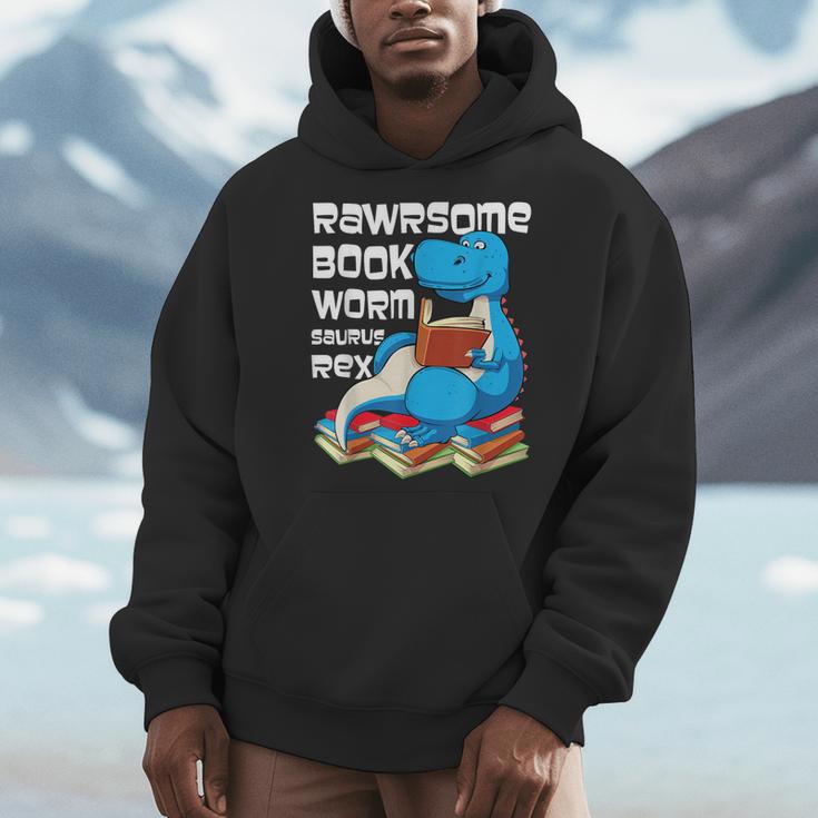 Rawrsome Bookworm Dinosaur T-Rex Book Reading Boys Men Hoodie Rawrsome Bookworm Dinosaur T-Rex Book Reading Boys Men Hoodie