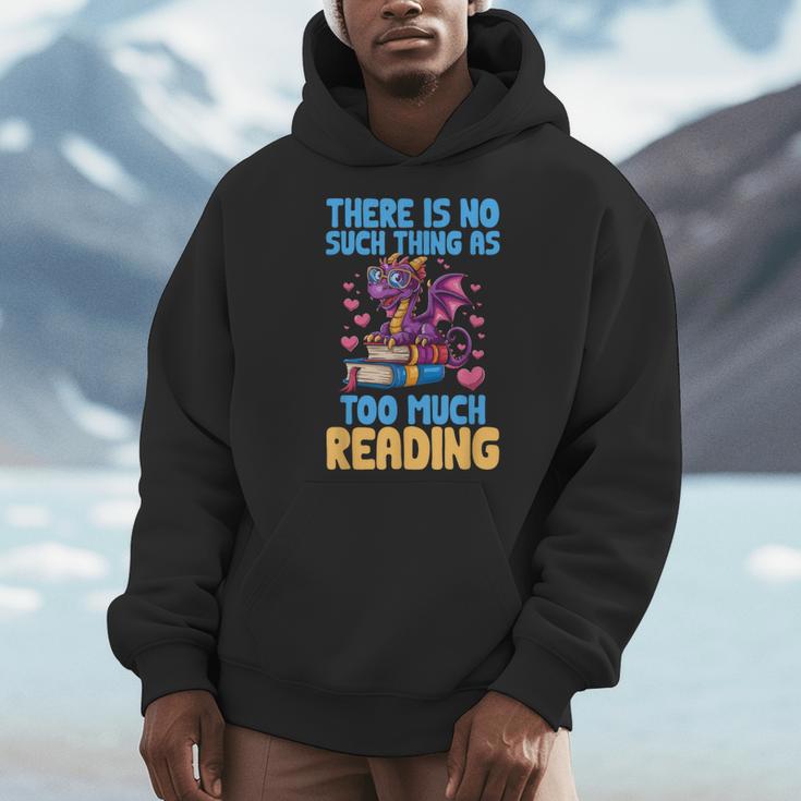 There Is No Such Thing As Too Much Reading Books Dragon Men Hoodie