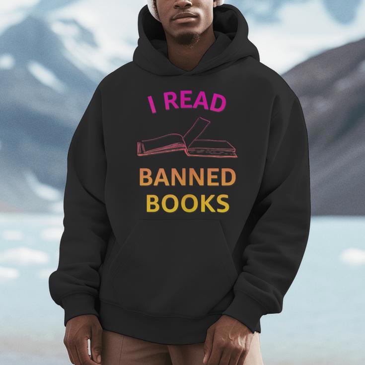 I Read Banned Books Pink-Yellow Literature Activist Men Hoodie