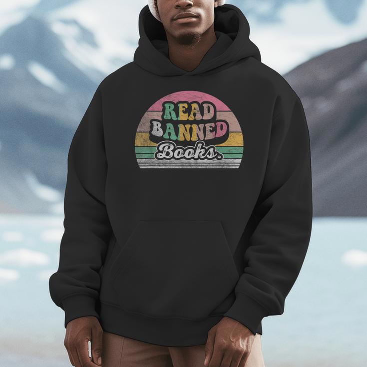 Read Banned Books Retro Style Graphic Men Hoodie
