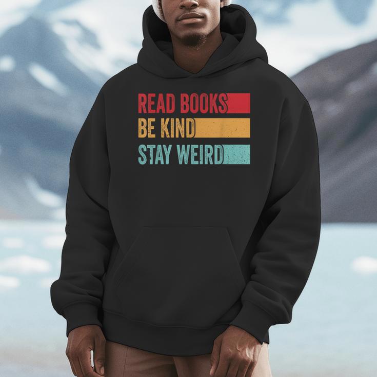 Read Books Be Kind Stay Weird Bookish Nerd Worm Lover Men Hoodie