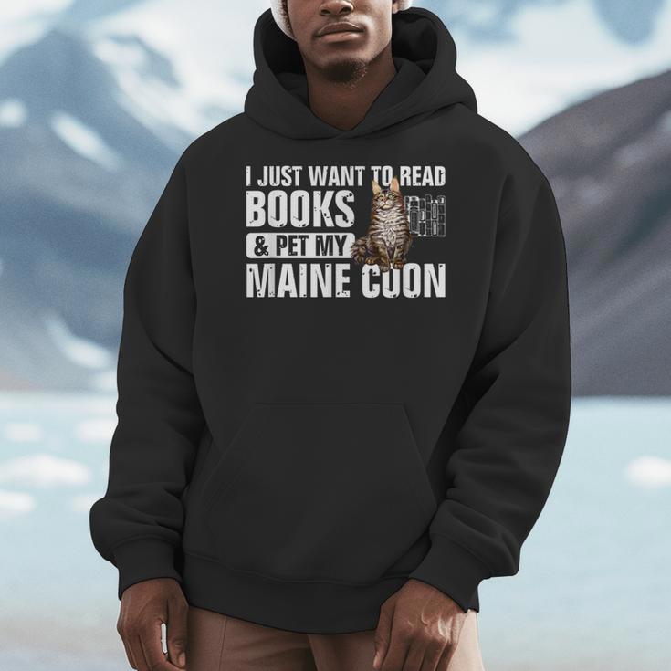 Read Books Pet My Maine Coon Bookworm Cat Lover For Men Women Kids Men Hoodie