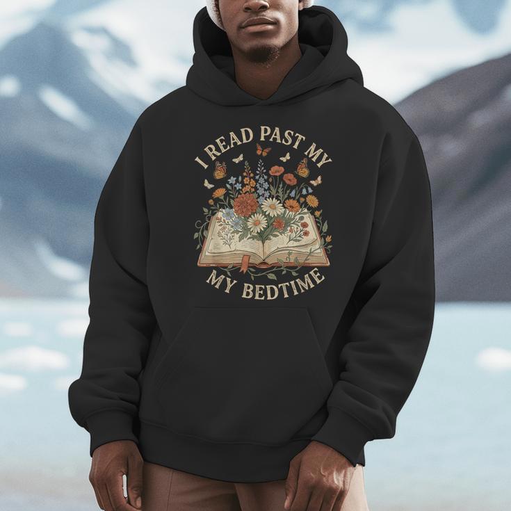 I Read Past My Bedtime Floral Book Lover Bookworm Men Hoodie