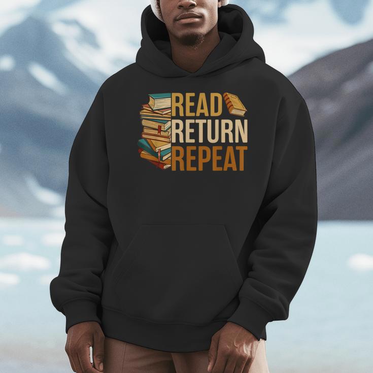 Read Return Repeat Cute Librarian Library Worker Book Lovers Men Hoodie
