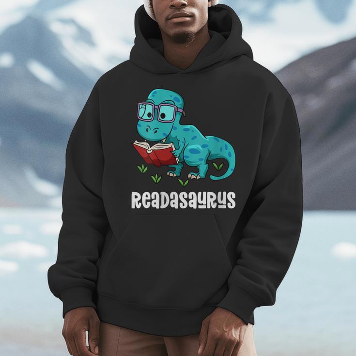 Readasaurus Reading Dinosaur Bookworm Book Reader Meme Men Hoodie
