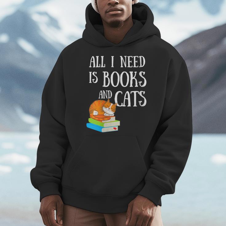 Reader All I Need Is Books And Cats Cat Lover Kitten Reading Men Hoodie Reader All I Need Is Books And Cats Cat Lover Kitten Reading Men Hoodie