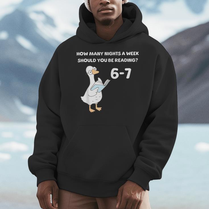 Reading 6-7 Silly Goose Read Books Bookish Bookworm Men Hoodie