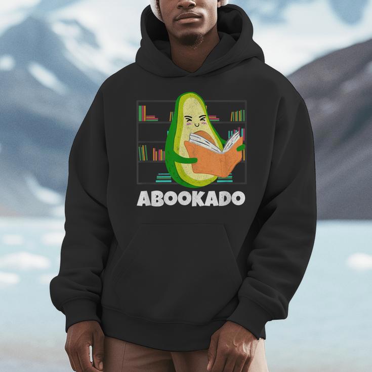 Reading Avocado Book School Librarian Abookado Men Hoodie