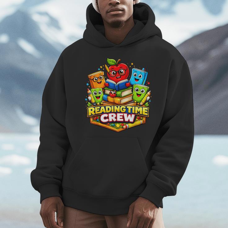 Reading Crew Teacher Literacy Classroom Book Men Hoodie