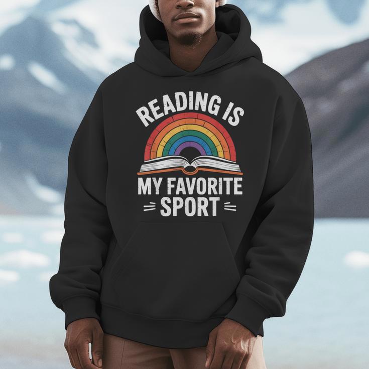 Reading Is My Favorite Sport Book Lover Saying Rainbow Men Hoodie Reading Is My Favorite Sport Book Lover Saying Rainbow Men Hoodie