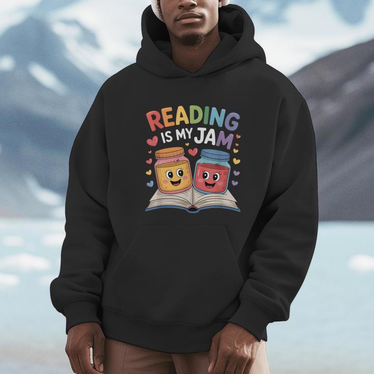 Reading Is My Jam Book Lover Humor Men Hoodie