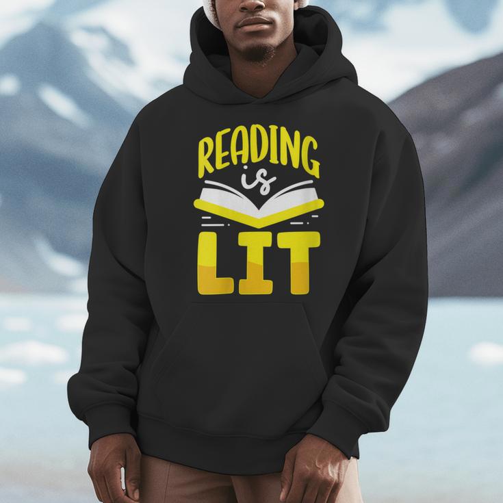 Reading Is Lit Bookworm Book Reading Men Hoodie