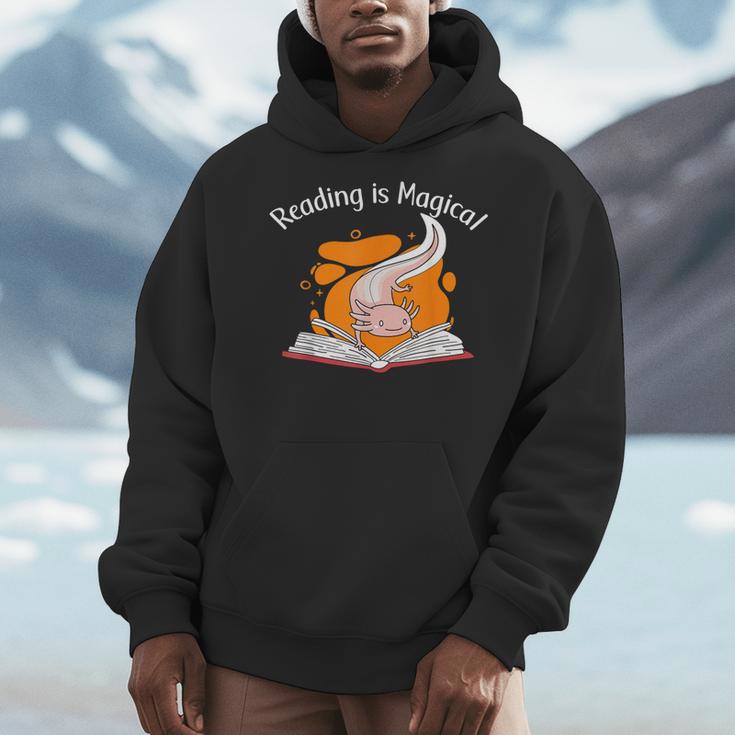 Reading Is Magical Book Lover & Axolotl Men Hoodie Reading Is Magical Book Lover & Axolotl Men Hoodie