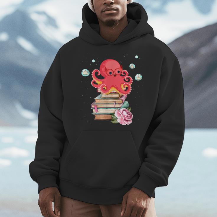 Reading Octopus Tea Coffee And Books Lover Men Hoodie Reading Octopus Tea Coffee And Books Lover Men Hoodie