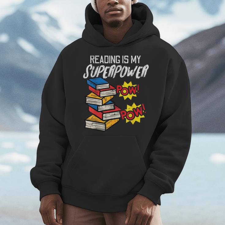 Reading Is My Superpower Book Lover Bookworm Librarian Men Hoodie