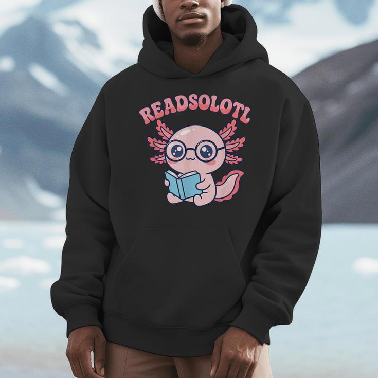 Readsolotl Axolotl Reading Book Bookworm Bookish Girls Kids Men Hoodie