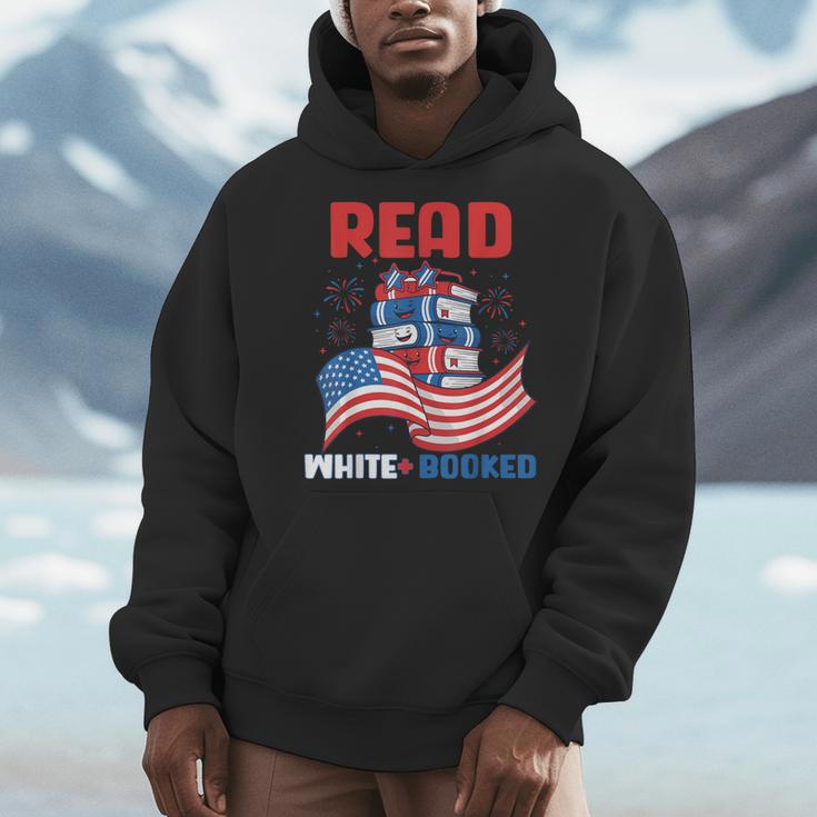 Red And Booked 4th Of July Patriotic Book Lover Art Men Hoodie