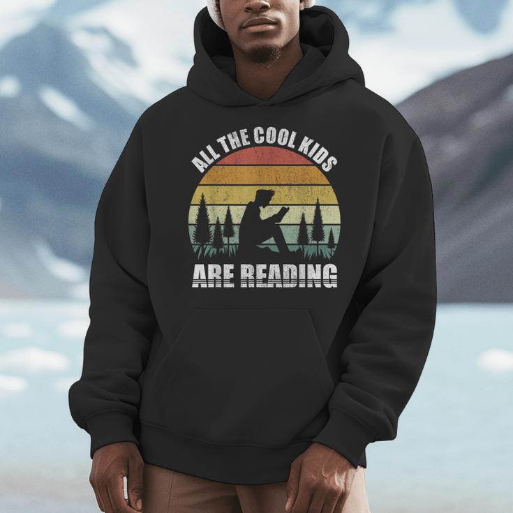 Retro All The Cool Kids Are Reading Book Shirt Vintage Men Hoodie
