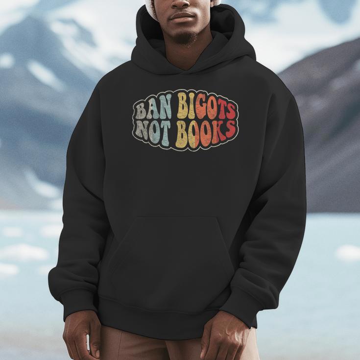 Retro Vintage Ban Bigots Not Books Shirt Free Banned Books Men Hoodie